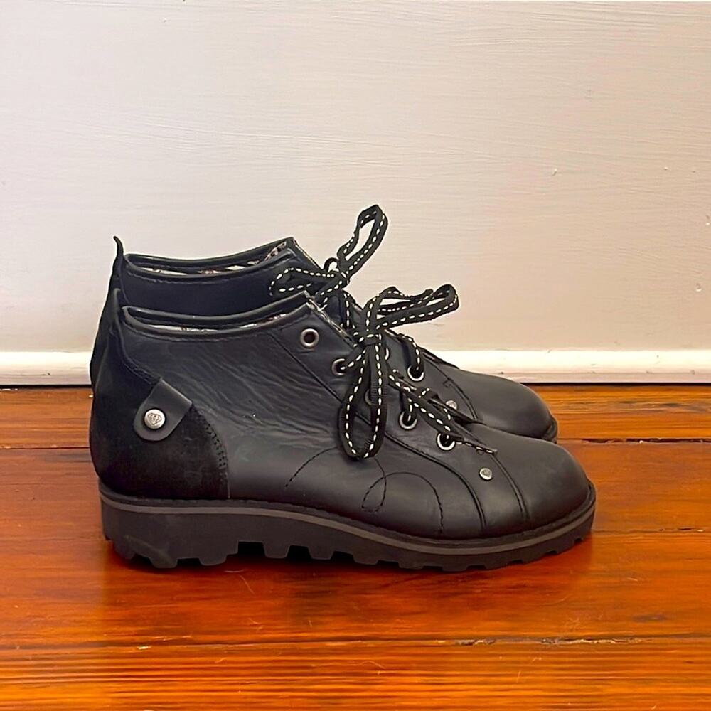 London Underground Joe Blake lugged sole leather lace up ankle boots sz 7.5